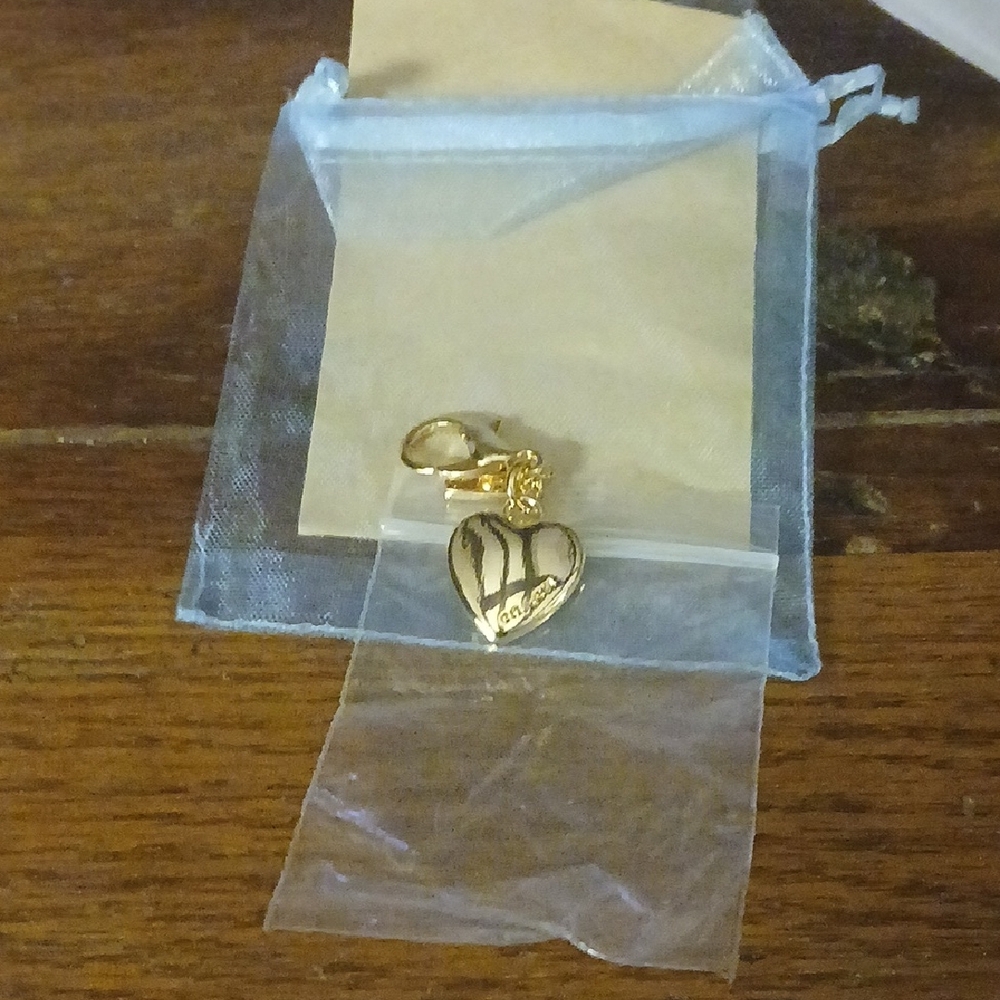 COACH MINI HEART CHARM Gold Heart ZIPPER PULL, PENDANT OR BAG CHARM